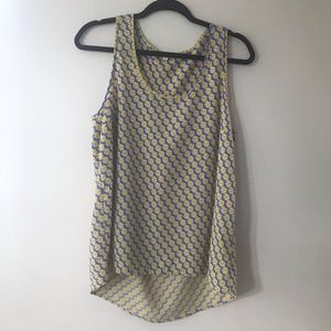 Pelione Yellow and Blue Tank With Cranes size M